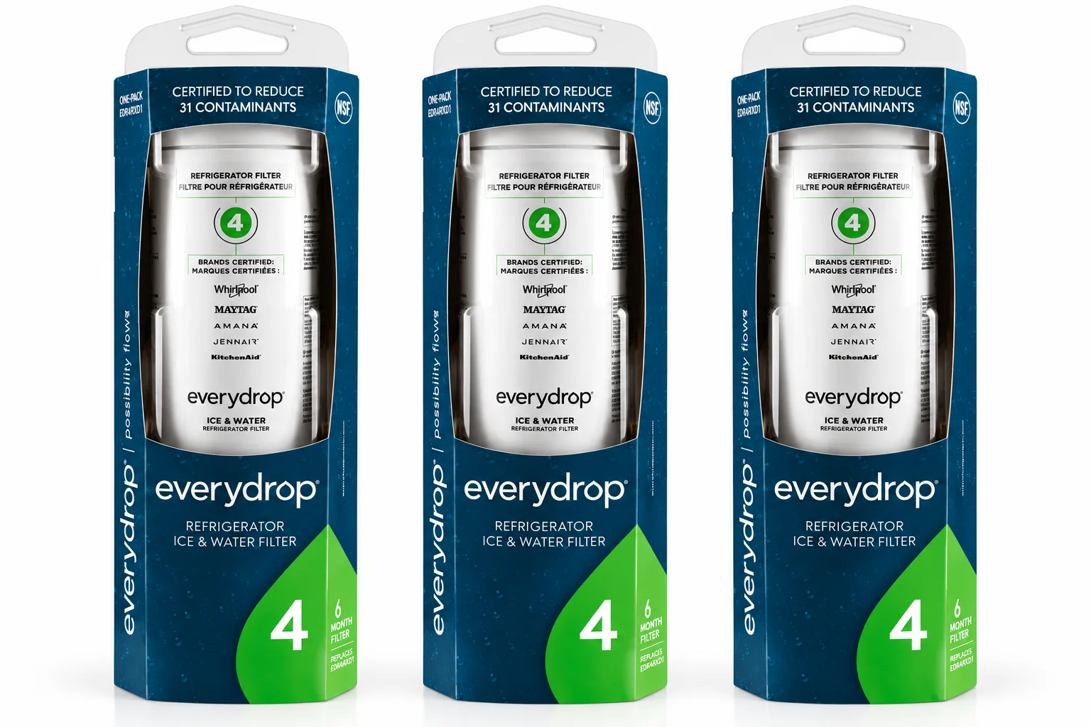 everydrop by Whirlpool Ice & Water Refrigerator Filter 4 – EDR4RXD1, Green - Image 3