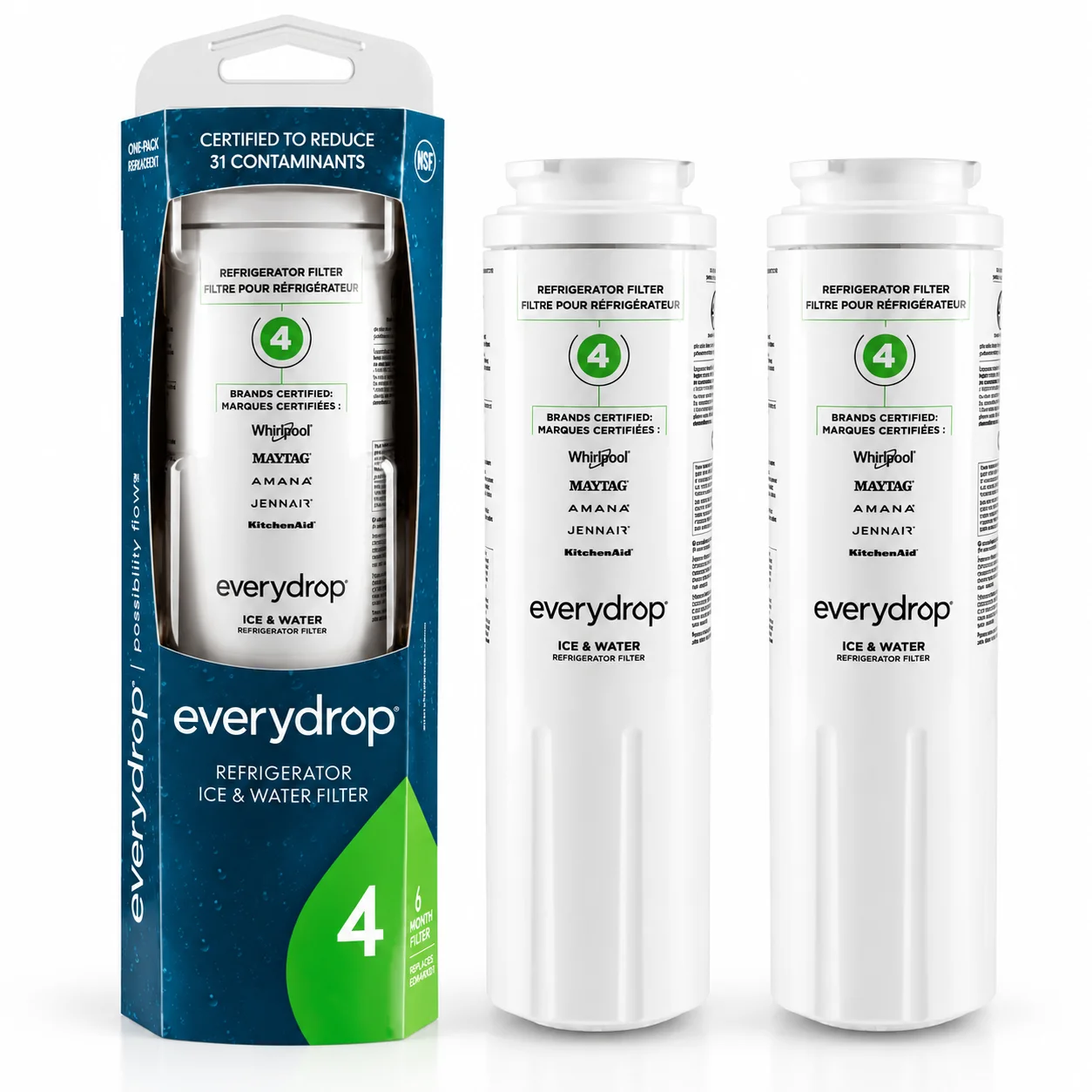 everydrop by Whirlpool Ice & Water Refrigerator Filter 4 – EDR4RXD1, Green - Image 2